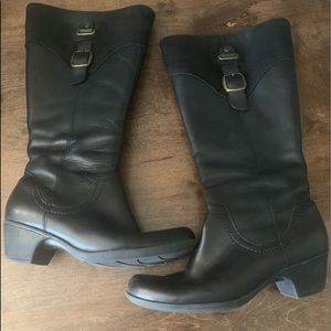 Clarks Black Wide Calf Boots
